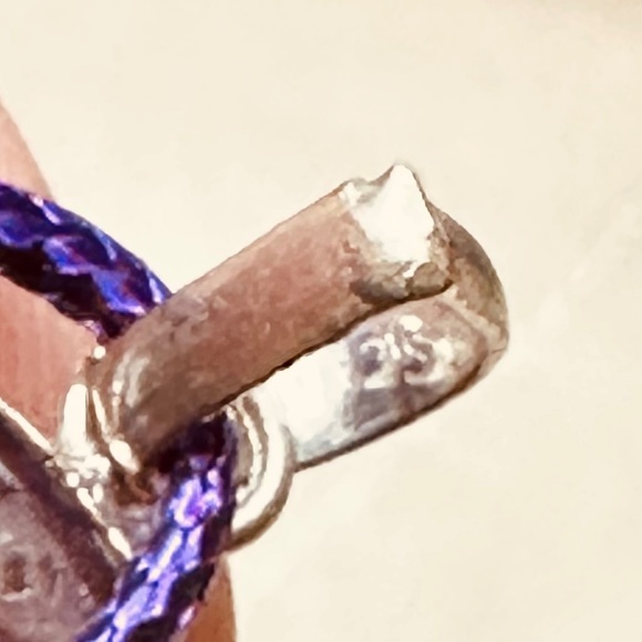 925 Sterling Silver Plated & Amethyst Stone/Crystal Round Disk Pendant EUC - Picture 8 of 13